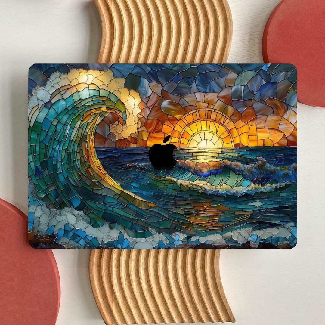 Stained Glass Wave Aesthetic MacBook Case for MacBook Air 15 13 ...
