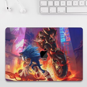 Cute Sonic Shadow Fanart Aesthetic MacBook Case for MacBook Air 15 13, MacBook Pro 16 14 13 inch, M4 M3 M2, MacBook Protective Case Cover