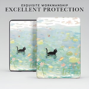 Custodia Kindle Chill Cat Kitten Aesthetic con impugnatura per Kindle Paperwhite 12 11 da 7"/6,8", Kindle Colorsoft Signature, Kindle 11 10 8