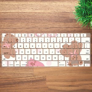 Cute Bear Aesthetic Scrapbook Keyboard Cover for MacBook Pro 13 14 16 inch, MacBook Air 13 15, A2941 A2681 A2337, Laptop Keyboard Skin