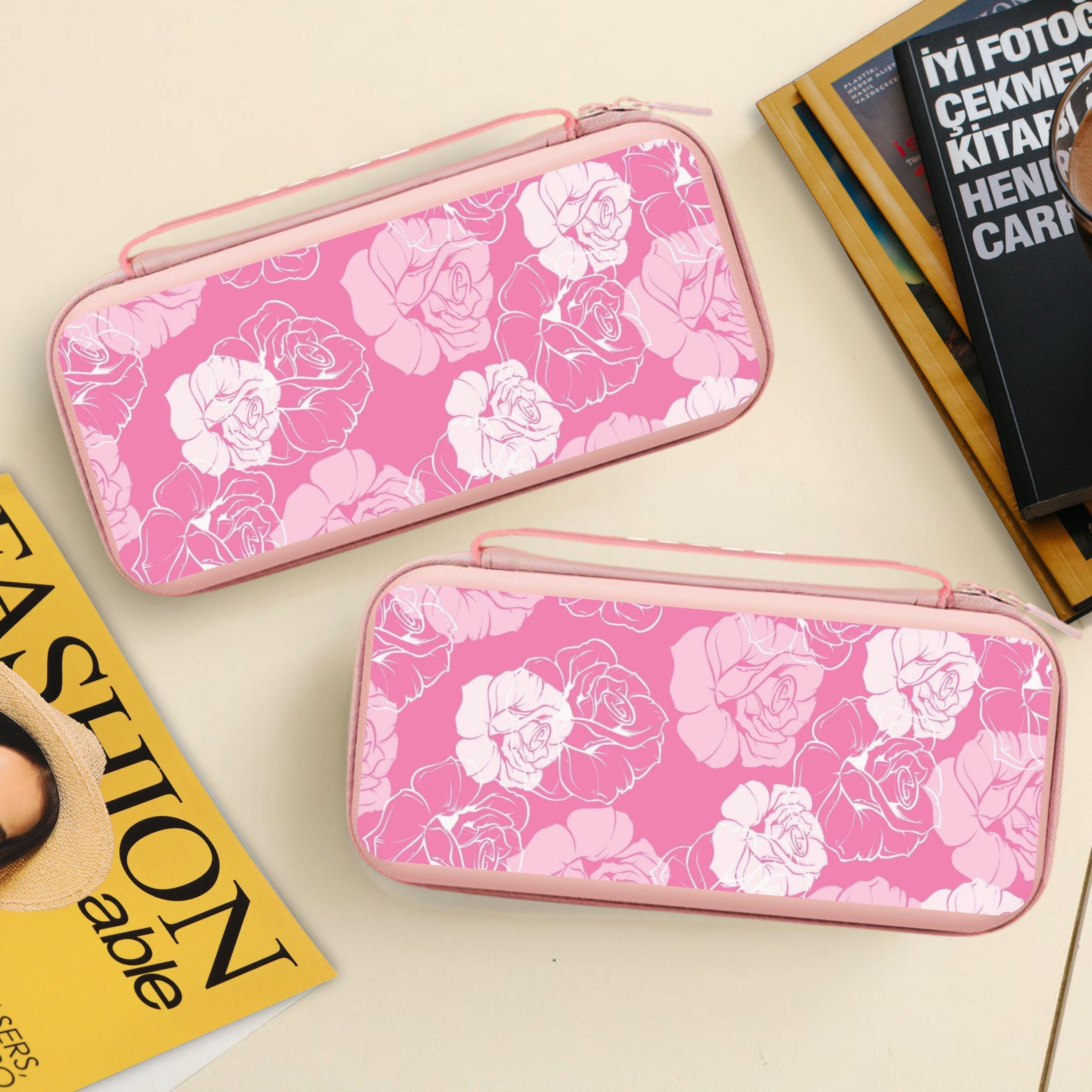Cute Rose Floral Carrying Case for Nintendo Switch 2/switch
