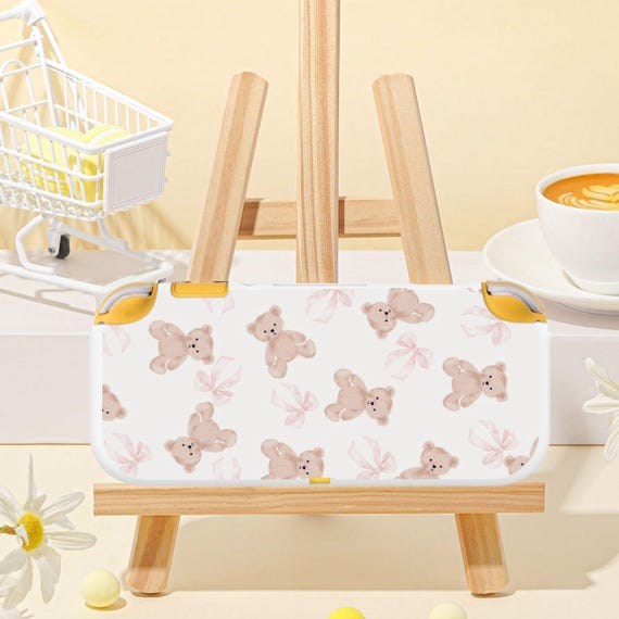 Cute Teddy Bear Case for Nintendo Switch Lite, Protective Cover, Shock-Absorption, Anti-Scratch Skin Shell, Optional Screen Protector