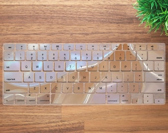 Pearl Seashell Aesthetic Keyboard Cover for MacBook Pro 13 14 16 inch, MacBook Air 13 15, A2941 A2681 A2337, Matte Finish Keyboard Skin