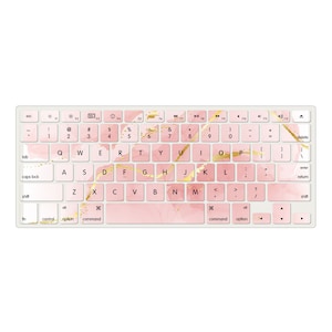 Pink Marble Personalized Keyboard Cover for MacBook Pro 13 / MacBook Air 13, Anti-dust Cover for MacBook 2016 - 2023 A2681 M2 A2337 A2338 M1