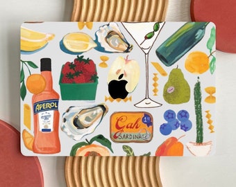 Cute Food Drink Aesthetic Scrapbook MacBook Case for MacBook Air 15 13, MacBook Pro 16 14 13 inch, MacBook M3 M2 M1, Collage Cover