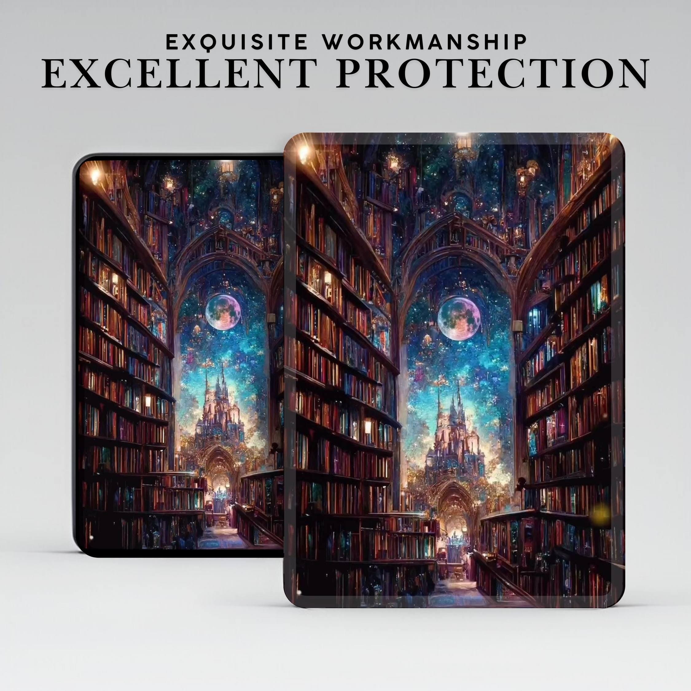 Magic Book Library Aesthetic Kindle Case w Hand Grip for Kindle 6" 6.8" 7", Paperwhite 12 11, Kindle Colorsoft/Scribe/Oasis, Kindle 10 11