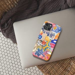 Cute Pattern Aesthetic Collage iPhone Case for  iPhone 16 Pro Max, iPhone 16 15 14 13 12, iPhone Pro Max, iPhone Pro, iPhone Plus