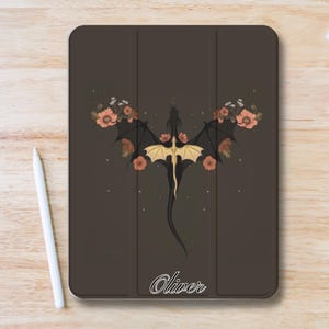 Coque esthétique Dragon personnalisée pour iPad avec fente pour stylo, Étui mince à rabat pour iPad avec support à trois volets pour iPad Pro 13 12,9 11, iPad Air 13", iPad Mini
