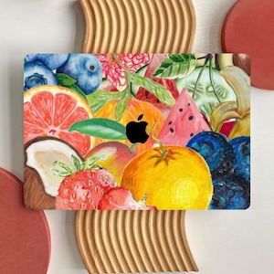 Cute Fruit Aesthetic Scrapbook MacBook Case for MacBook Air 15 13, MacBook Pro 16 14 13 inch, MacBook Neo