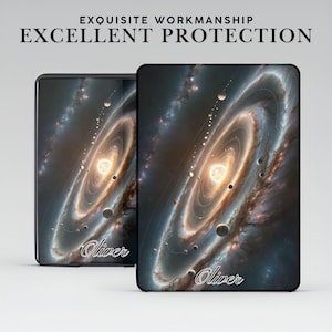 Personalized Space Art Kindle Case with Hand Grip for Kindle 6" 6.8" 7 inch, Paperwhite 12 11, Kindle Colorsoft/Scribe/Oasis, Kindle 10 11
