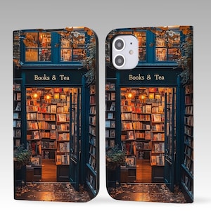 Book Store Aesthetic Geldbörse Flip-Handyhülle für iPhone 16 Pro Max, iPhone 16 15 14 13 12, iPhone Pro Max, iPhone Pro, iPhone Plus
