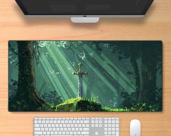 Games Fantasy Fanart Desk Mat, Large Rubber Mouse Pad, Water Repellent Table Cover Desk Pad for Laptop, Desktop