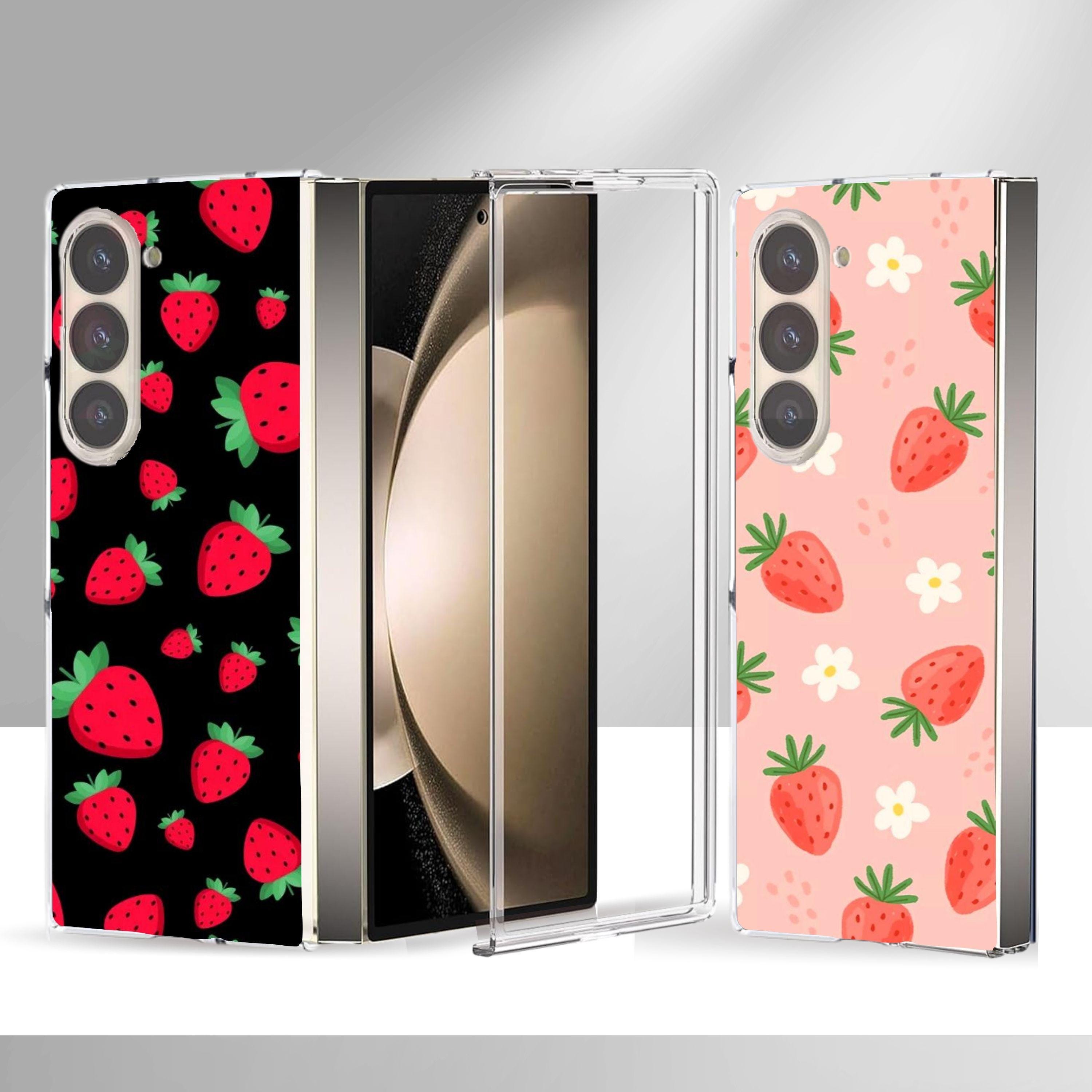 【71】ぷっくりいちごのケース Cute Strawberry Galaxy Fold Case for Samsung Galaxy Z Fold 8 7 6 5