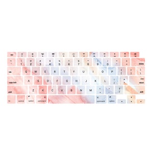 Personalized Initial Marble Keyboard Cover for MacBook Pro 13 / MacBook Air 13, Anti-dust Cover for MacBook 2016 - 2022 A2681 M2 A2337 A233