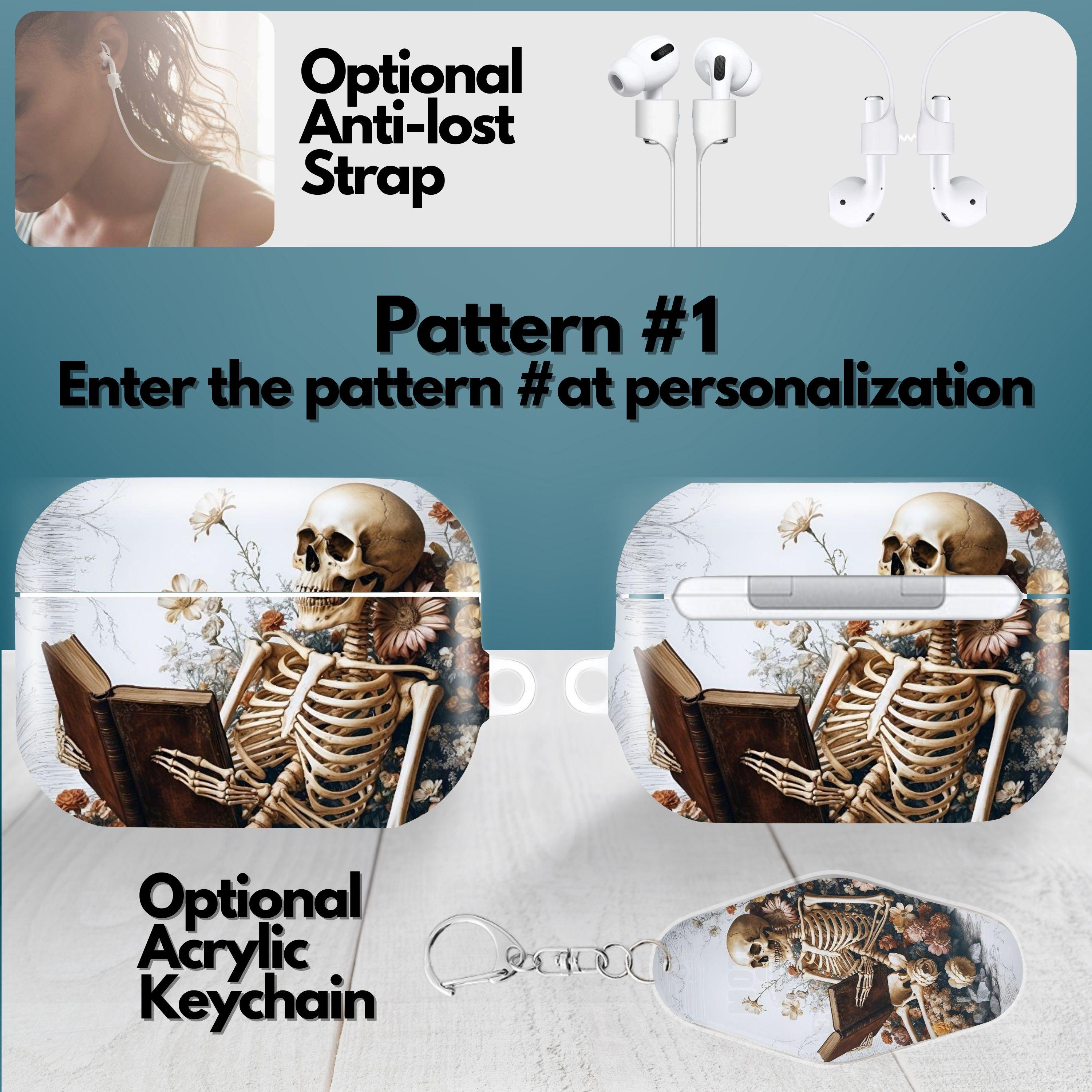 Cute Skeleton Reading Airpods Case for Airpods Pro 3 2 1, Airpods