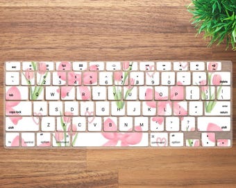 Floral Bow Tie Keyboard Cover for MacBook Pro 13 14 16 inch, MacBook Air 13 15, A3434 A3240 A3241 A3242 A3243 A3240 A2941 A2681 A2337