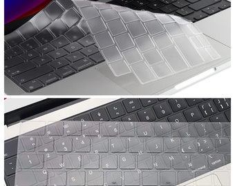 Transparent Klar Personalisierte Name Tastatur Hülle für MacBook Pro 13 14 16 Zoll, MacBook Air 13 15, A2941 A2681 A2337 A2338 M2 M3