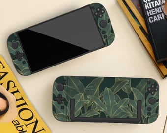 Floral Tropical Leaves Switch Cover Case for Nintendo Switch 2 2025/Switch, Dockable Protective Shell Cover, Anti-Scratch, Shock-Absorption