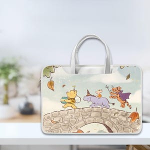 Cute Cartoon Fanart Aesthetic Laptop Bag with Handle, Shoulder Strap for 13 14 16 Inch Laptop, MacBook Pro, MacBook Air, Leather Bag