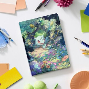 Custodia per iPad con supporto per libro Cartoon PKM Fan Art per iPad Pro 13 12 11, iPad Air 13", iPad Air 5 4, iPad 10 9, custodia protettiva con slot per penna
