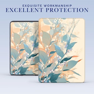 Custodia Kindle con estetica a forma di foglia carina con impugnatura per Kindle Paperwhite 12/11 da 7"/6,8", Kindle Colorsoft Signature Edition, Kindle 11/10/8