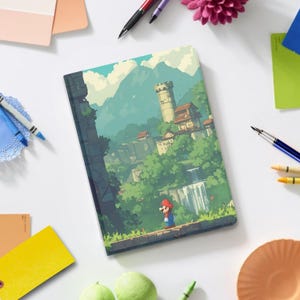 Cartoon Mario Fanart iPad Book Stand Case for iPad Pro 13 12 11, iPad Air 13", iPad Air 5 4, iPad 10 9, iPad Mini, Cover w Pen Slot