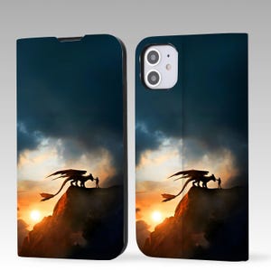 Funda tipo cartera con tapa para teléfono Train Your Dragon para iPhone 16 Pro Max, iPhone 16 15 14 13 12, iPhone Pro Max, iPhone Pro, iPhone Plus