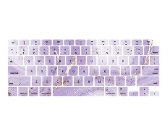 Housse de clavier personnalisée marbre violet pour MacBook Pro 13 / MacBook Air 13, housse imprimée pour Macbook 2016-2022 A2681 M2 A2337 A2338 M1