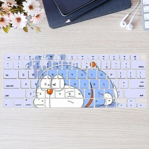 Doraemon Fanart Aesthetic Keyboard Cover for MacBook Pro 13 14 16 inch, MacBook Air 13 15, M4 M3 M2 M1 All Model, Laptop Keyboard Skin