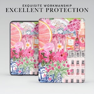 Custodia Kindle con motivo carino ed estetica con impugnatura per Kindle Paperwhite 12/11 da 7"/6,8", Kindle Colorsoft Signature Edition, Kindle 11/10/8 Cover