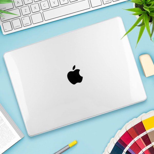 Caja Crystal Clear MacBook Air, caja Macbook Pro, cubierta inicial grabada de regalo personalizado para MacBook Air 13, 15 pulgadas, MacBook Pro 13 14 16