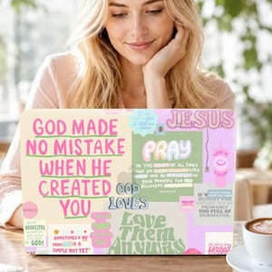 Pink Bible Verse Quotes Scrapbook Laptop Case for MacBook Air 15 13, MacBook Pro 16 14 13 inch, MacBook Neo, Protective Cover