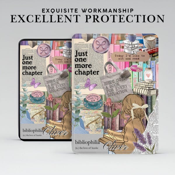 Custodia personalizzata per amanti dei libri con impugnatura per Kindle da 6", 6,8" e 7 pollici, Paperwhite 12/11, Kindle Colorsoft/Scribe/Oasis, Kindle 10/11
