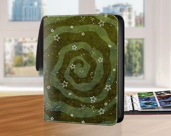 Swirls Stars Trading Card Binder with 400/900 Pockets, Card Storage for TCG/MTG/Sport/Game Card Collection, Gift for Collectors, Kids