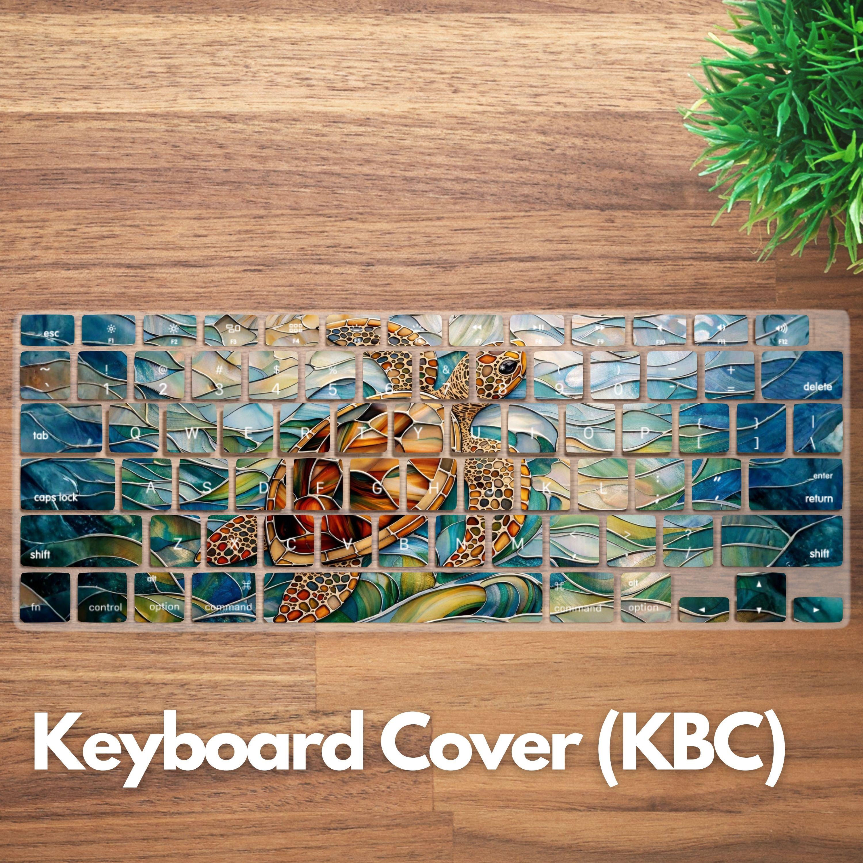 Turtle Computer Dust Cover Stained Glass Style Sea Turtle Print MacBook Case With Keyboard Cover ...
