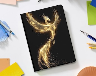 Golden Phoenix iPad Book Case w Pencil Holder for iPad Pro 13" 12.9" 11", iPad A16, 11 10 Gen, iPad Air 13 11 10.9 inch, iPad Mini