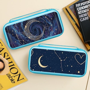 Celestial Moon Carrying Case for Nintendo Switch 2/Switch OLED, Travel Pouch with 10 Game Cartridges
