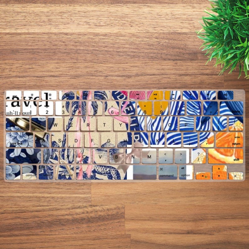 Cute Pattern Aesthetic Scrapbook Keyboard Cover for MacBook Pro 13 14