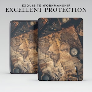 Capa para Kindle com Mapa-múndi e Alça para Kindle 6" 6,8" 7", Paperwhite 12/11, Kindle Colorsoft/Scribe/Oasis, Kindle 10/11 2024/2022