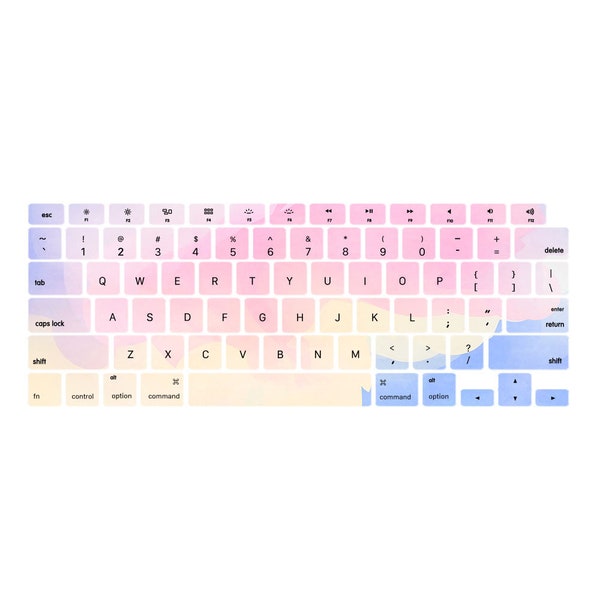 Watercolor Printed Personalized Keyboard Cover for MacBook Pro 13 / MacBook Air 13, Printed Cover for Macbook 2016 - 2020 A2337 A2338 M1