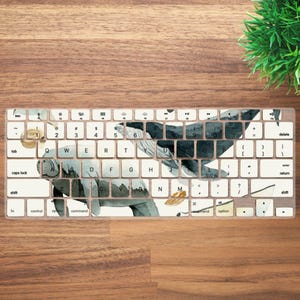 Bonita funda de teclado con diseño de animales marinos para MacBook Pro de 13, 14 y 16 pulgadas, MacBook Air de 13 y 15 pulgadas, A2941, A2681, A2337 y A2338.