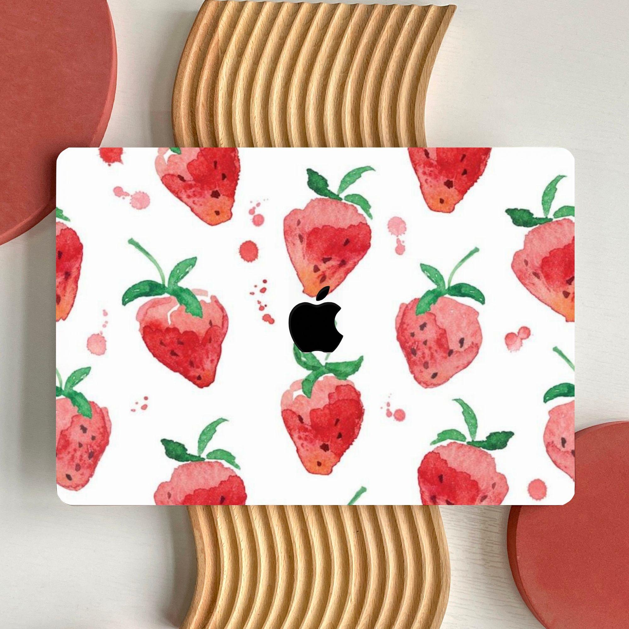 Cute Fruit Pattern Aesthetic MacBook Case for MacBook Air 15 13, MacBook Pro 16 14 13 inch, MacBook M3 M2 M1, MacBook Collage Case Cover