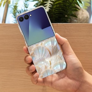 Süße Pearl Shell Galaxy Flip Handyhülle für Samsung Galaxy Z Flip 7 7FE, Galaxy Flip 6, ZFlip 5 4, stoßdämpfende ästhetische Abdeckung