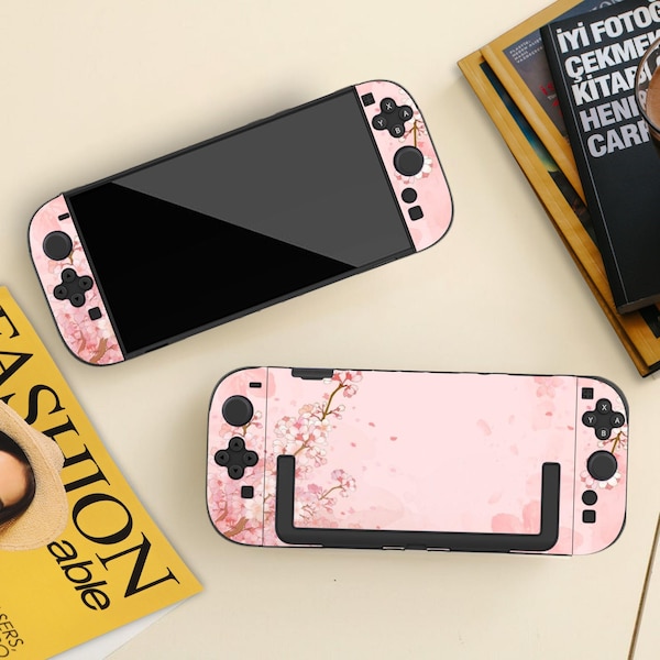 Cute Cherry Blossoms Switch Cover Case for Nintendo Switch 2 2025/Switch, Dockable Protective Shell Cover, Anti-Scratch, Shock-Absorption