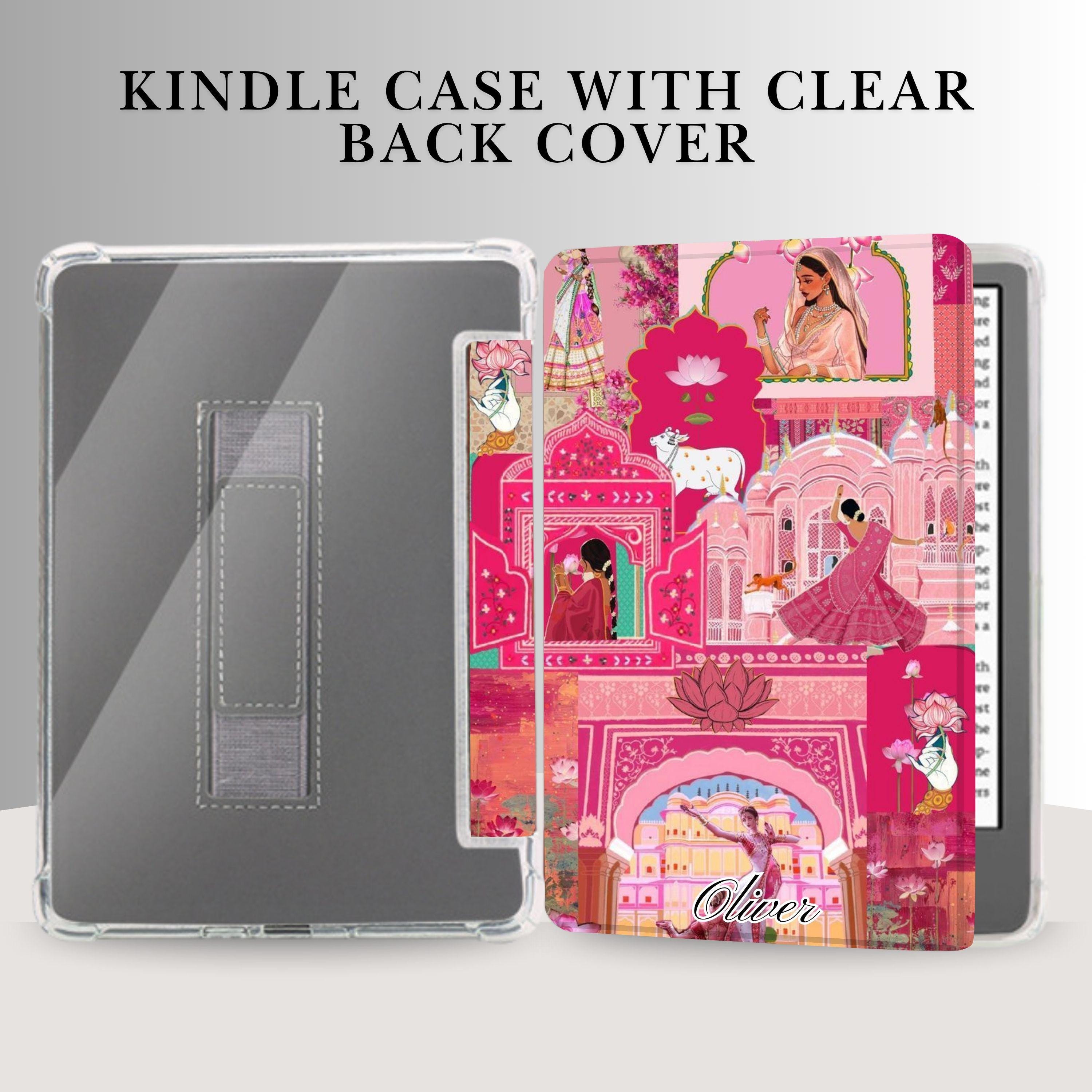 パーソナライズされたインドプリントコラージュKindleケース、クリア