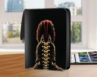 Ancient Greek Warrior Trading Card Binder with 400/900 Pockets, Card Storage for TCG/MTG/Sport/Game Card Collection