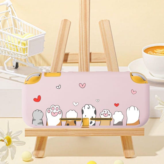 Cute Kitten Cat Case for Nintendo Switch Lite, Protective Cover, Shock-Absorption, Anti-Scratch Skin Shell, Optional Screen Protector