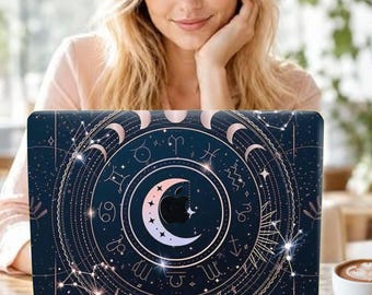 Celestial Moon Stars MacBook Case for MacBook Neo, MacBook Air, MacBook Pro, Protective Cover
