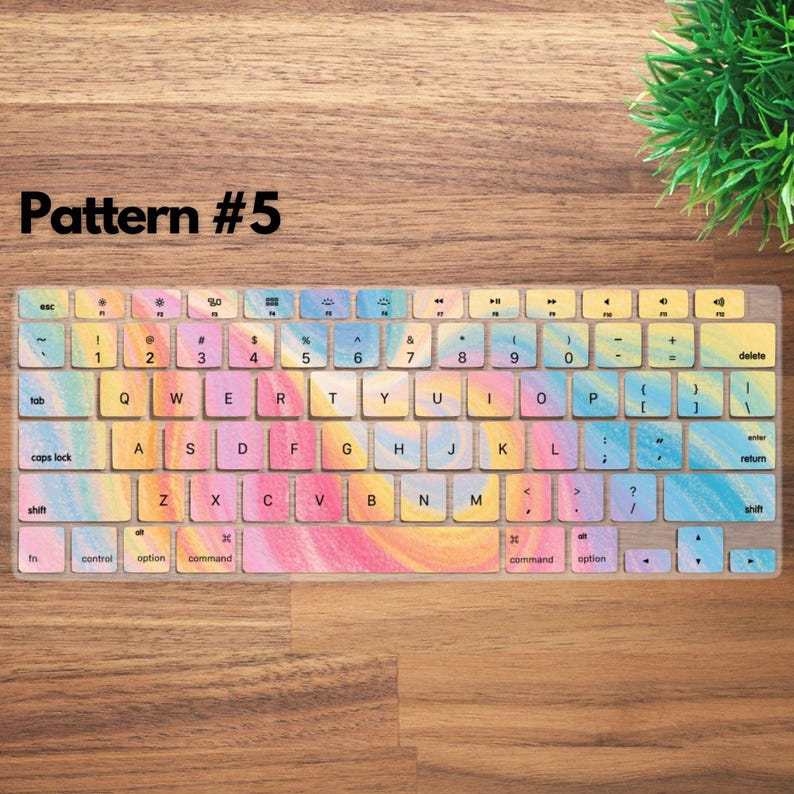 Keyboard Text Patterns Abstract Colorful Wave Keyboard Cover for MacBook Neo, MacBook Air ...