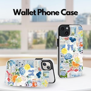 Funda tipo cartera con diseño de collage de verano para iPhone 16, 15 Pro Max, iPhone 16, 16E, 15, 14, 13, 12 y 11, iPhone Pro Max y Pro Plus